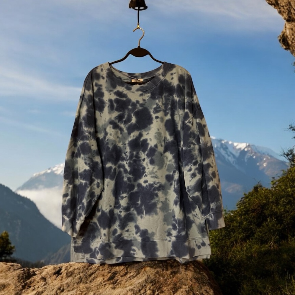 Style & Co. Multi Blue Tie Dye Sweatshirt